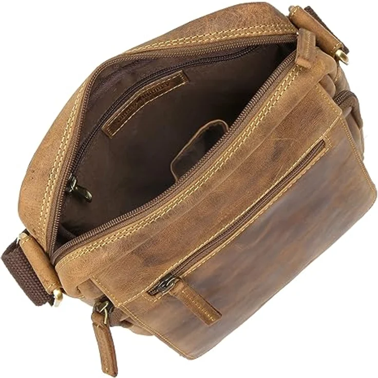 Greenburry Vintage Umhängetasche aus 100% Leder, 20 cm, braun – Bild 7