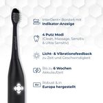 Playbrush Smart One X, elektrische Schallzahnbürste mit smarter Mundhygiene-Coaching-App, Tempo-Kontrolle zum Zahnfleischschutz, Timer, 4 Putzprogramme, 1 Aufsteckbürste, 6 Wochen Akku, schwarz