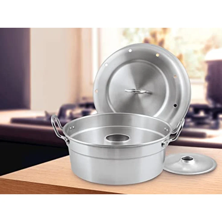 Home Gas-Backofentopf für Süßspeisen, aus Aluminium mit Deckel, 28 cm, Silberfarben – Bild 4