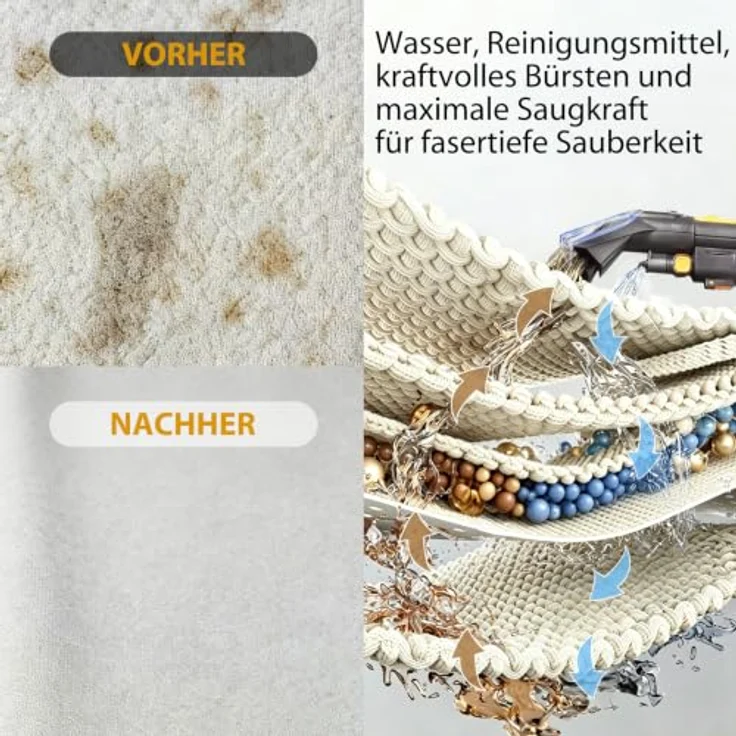 Vacmaster VKM1220PF, 3-in-1 Teppichreinigungsgerät mit 1200 W, Nass-Trockensauger und Dual-Tank, schwarz – Bild 5