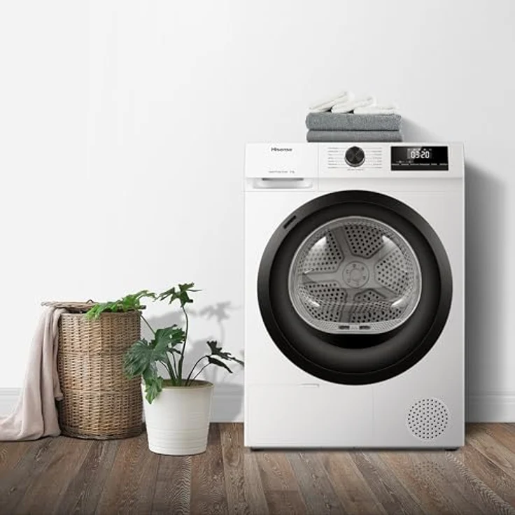 Hisense DHQE800BW2 Kondensationswäschetrockner, 8 kg Fassungsvermögen, Energieeffizienzklasse D, Hygiene- und Fein-Programme, Tür-Anschlag rechts – Bild 16