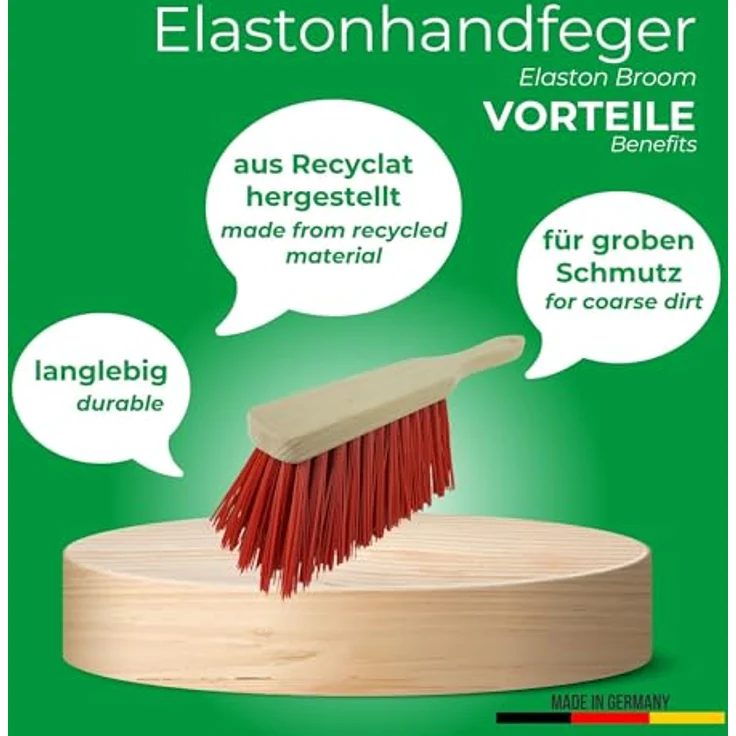 Novaliv 2X Kehrblech Set Kehrblechgarnitur Handfeger ELASTONBORSTEN und Kehrblech Metall schwarz lackiert Kehrblechbesen zum Aufkehren Handkehrset Kehrblechset Kehrschaufel Feger und Kehrblech – Bild 3