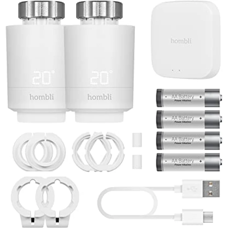 Hombli Smart Radiator Knob Starterpaket, 2 Thermostatventile mit Bluetooth/WiFi Hub, intelligente Heizkontrolle und Verbrauchsmesser – Bild 8