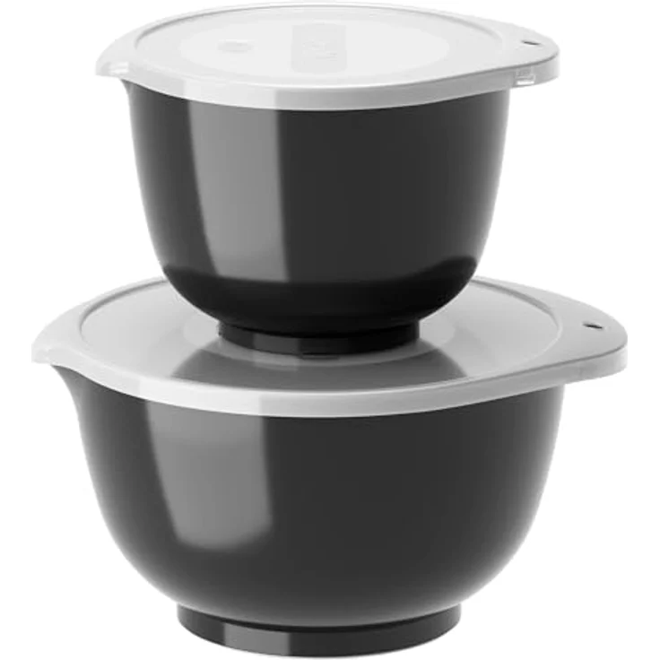 Rosti Margrethe Schüssel Set, Rührschüssel Set, 4-teilig, Teigschüssel aus Recycelbarem Kunststoff, 1,5 Liter und 3 Liter, Carbon Black – Bild 1