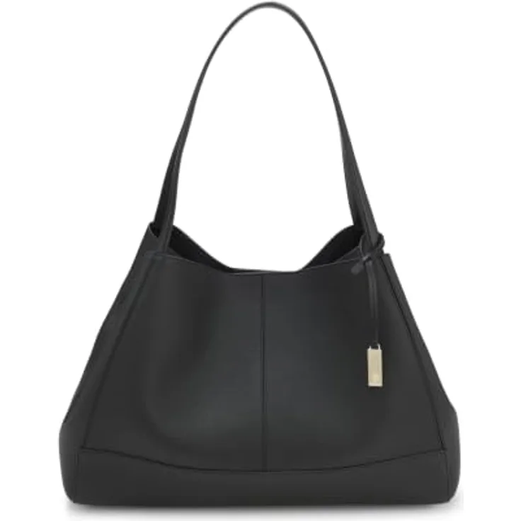 Boss Ameline Shopper Tasche, 100% Leder, 42 cm, schwarz