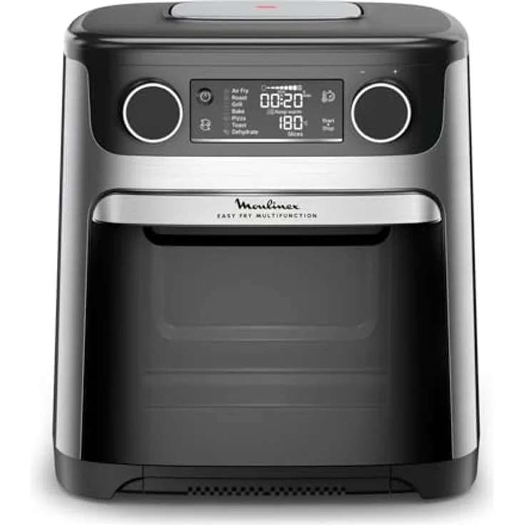 Moulinex Easy Fry AL556DF0, Heißluftfritteuse und Multicooker, 15 L, 9 Programme, EXTRA-CRISP Technologie, schwarz, Edelstahl – Bild 2