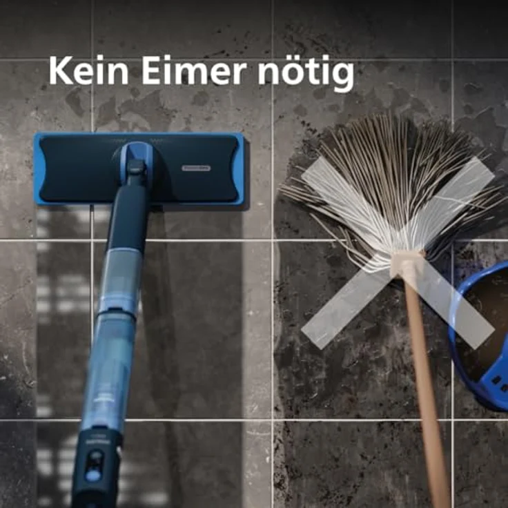 Philips OneUp 5000 Serie Elektrischer Wischmopp - 2X sauberere Böden², 2X schnelleres Wischen, Zwei Feuchtigkeitseinstellungen für Harte & empfindliche Böden, Kabellos mit 360° Drehgelenk (XV5113/01) – Bild 4