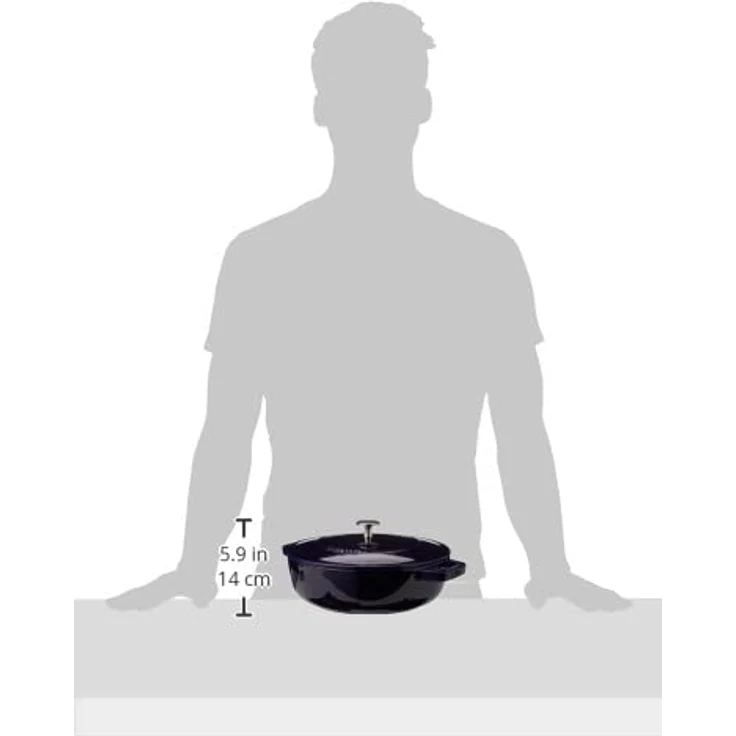 Staub Bräter mit Chistera, Induktionsgeeignet, Gusseisen, Dunkelblau, 24 cm, 1 Einheiten – Bild 4