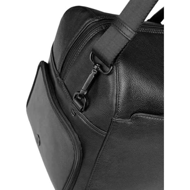 bugatti Black Weekender Reisetasche, 50 cm aus 100% Leder, schwarz – Bild 4