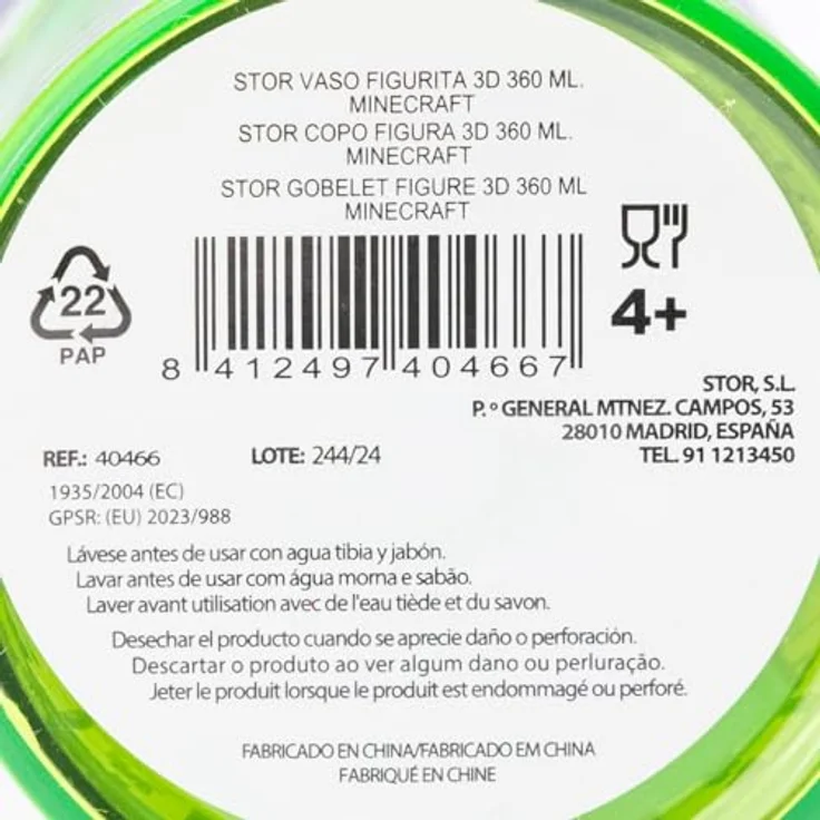 Minecraft 3D Trinkbecher mit Strohhalm, Kunststoff, 360 ml, für Kinder – Bild 4