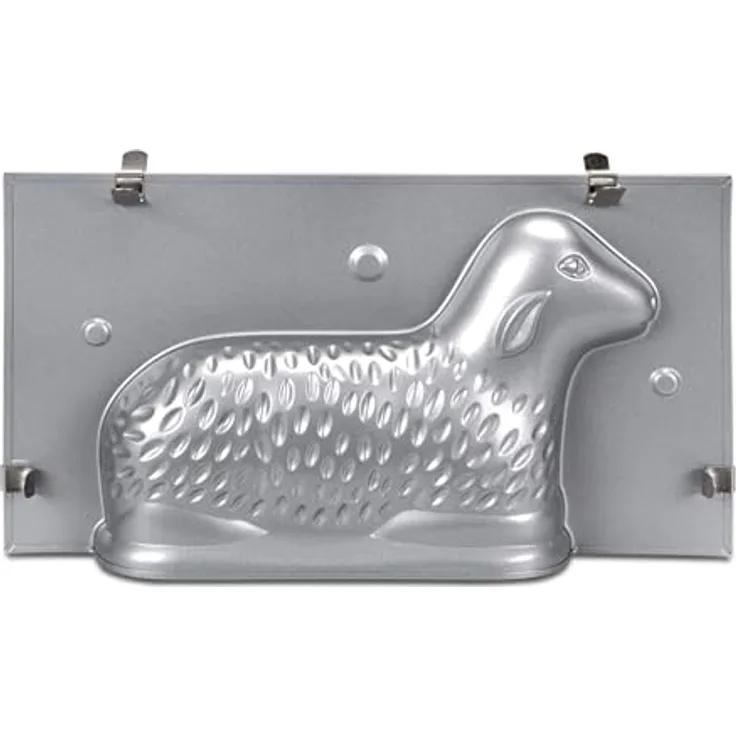 Staedter 3D Osterlamm Backform extra groß, antihaftbeschichtet, 880 ml, mit Befestigungsklammern, für kreative Osterbäckerei