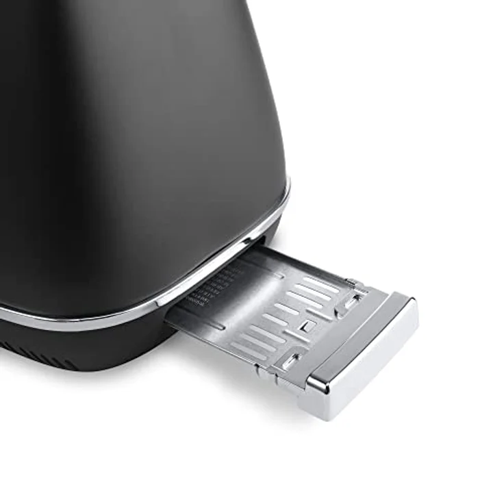 De'Longhi CTX2203.BK 2-Scheiben-Toaster, 550W, 6 Bräunungsstufen, edelstahl, schwarz – Bild 6