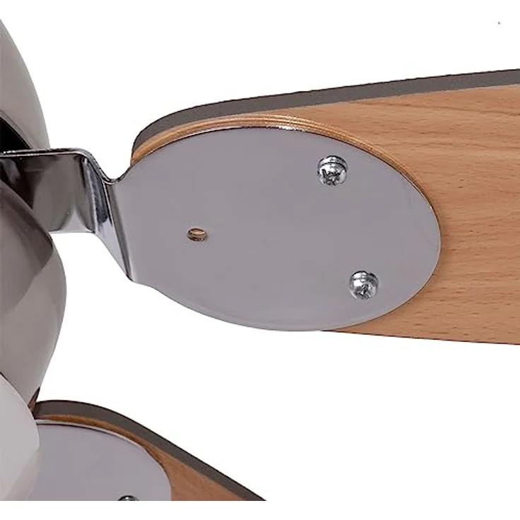 Globo Azura Deckenventilator Nickel-Matt, Chrom, Holz hell, 1-flammig – Bild 6