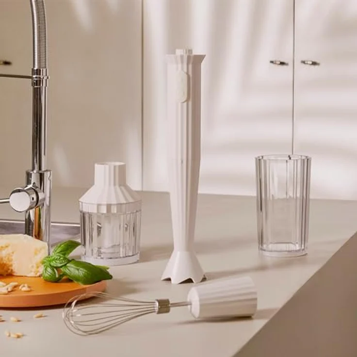 Alessi Plissé Handmixer Set, weiß - 500 Watt, 2 Geschwindigkeitsstufen, inklusive Zubehör – Bild 7