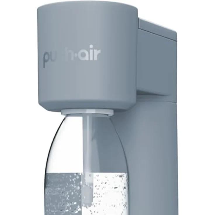 Dafi PushAir Saturator, Wassersprudler mit CO2-Kartusche und 0,7l Flasche aus Stahl, grau – Bild 8
