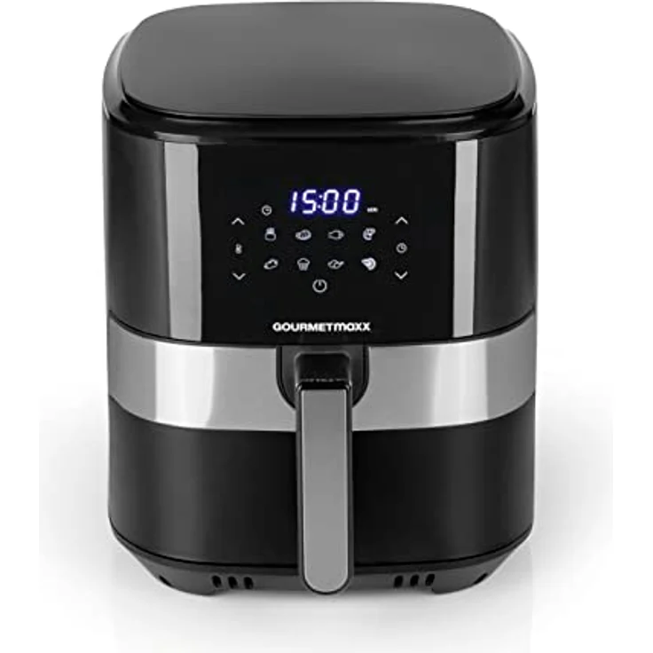 GOURMETmaxx Digitale Heißluft-Fritteuse XL 6,2 Liter | Kombination aus Heißluftofen, Grill und Fritteuse | 60 Min Timer, automatische Abschaltung, 8 Programme | Für besonders knusprige Ergebnisse – Bild 1