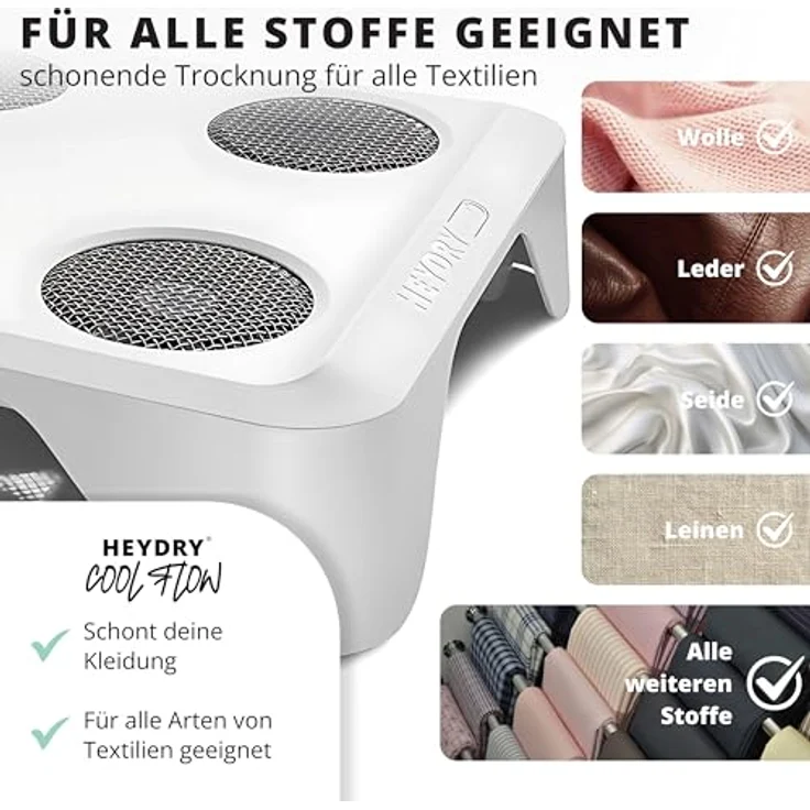 TOSA HEYDRY Wäschetrockner für Wäscheständer, schnell & energiesparend trocknen, platzsparende Trockner-Alternative, weiß – Bild 4