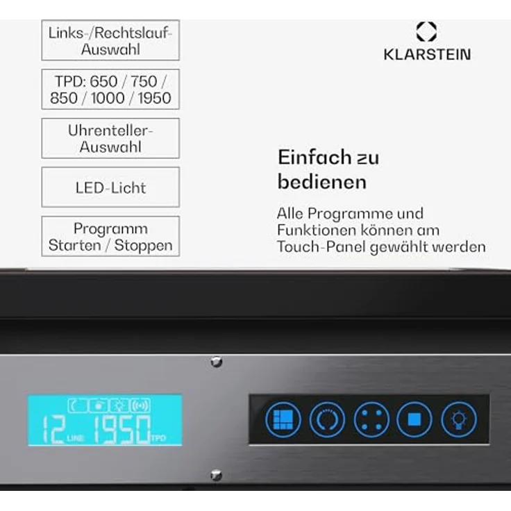 Klarstein Uhrenbeweger Valmont 2+3 Uhrenbeweger, Automatik-Uhrenbeweger für 2 Uhren, Blaue LEDs – Bild 6