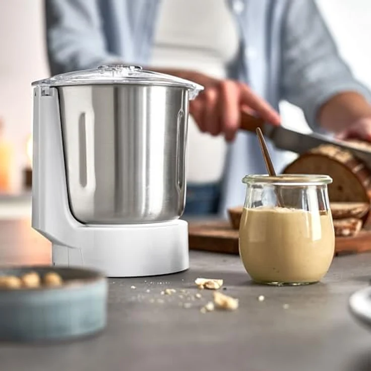 Springlane Kitchen SPRINGLANE Edelstahlmixbehälter für Hochleistungsmixer Hanno, Weiß, spülmaschinengeeignet – Bild 2