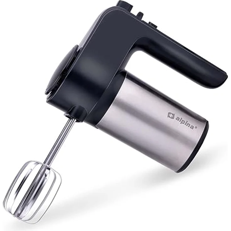 alpina Handmixer 400W, 230V, mit ergonomischem Design, Schwarz/Silber, vielseitige Geschwindigkeitseinstellungen und hochwertige Aufsätze – Bild 2