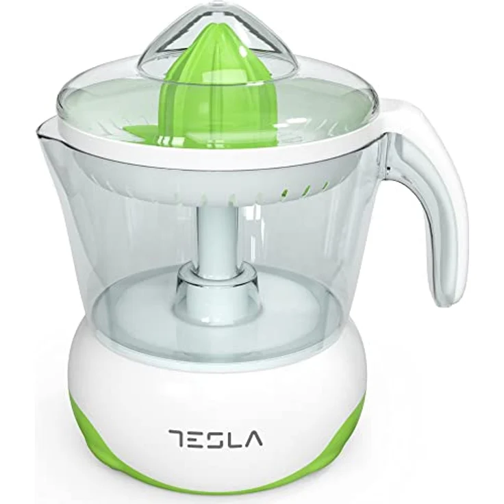 TESLA CJ100WG Zitruspresse, 40 W, 700 ml Fassungsvermögen, 2 Kegel, 2-Wege-Drehung, Schutzhülle, weiß-grün – Bild 5