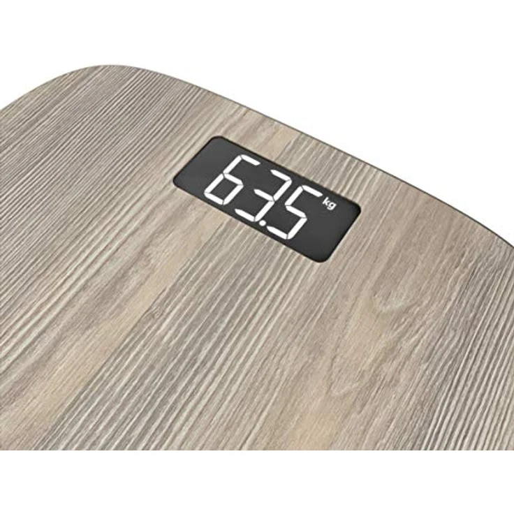Rowenta Origin Light Wood BS1600 Badezimmerwaage mit großem Display, Holz-Finish, automatische Einschaltung, Tragkraft bis 160 kg, 100 g, inkl. 4 AAA-Batterien – Bild 3