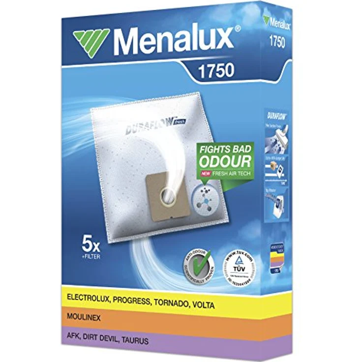 Menalux 1750, Duraflow, Synthetik-Staubbeutel, 5er Pack, TÜV geprüft für optimale Saugkraft und Nutzungsdauer – Bild 1