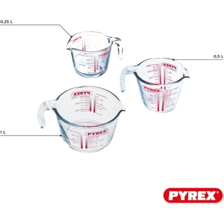 Pyrex – Messkrug aus strapazierfähigem Glas, Glas, durchsichtig, Set 3 pièces – Bild 5