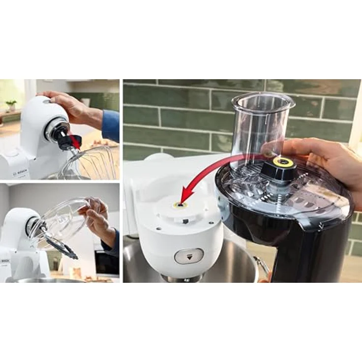 Bosch MUMS6EW22 Robot de cocina Serie 6 Multifunktions-Küchenroboter, Plastic, White - 5,5 l Edelstahlschüssel, 3D-Planetenrührsystem, 7-stufige Geschwindigkeitsregulierung – Bild 3