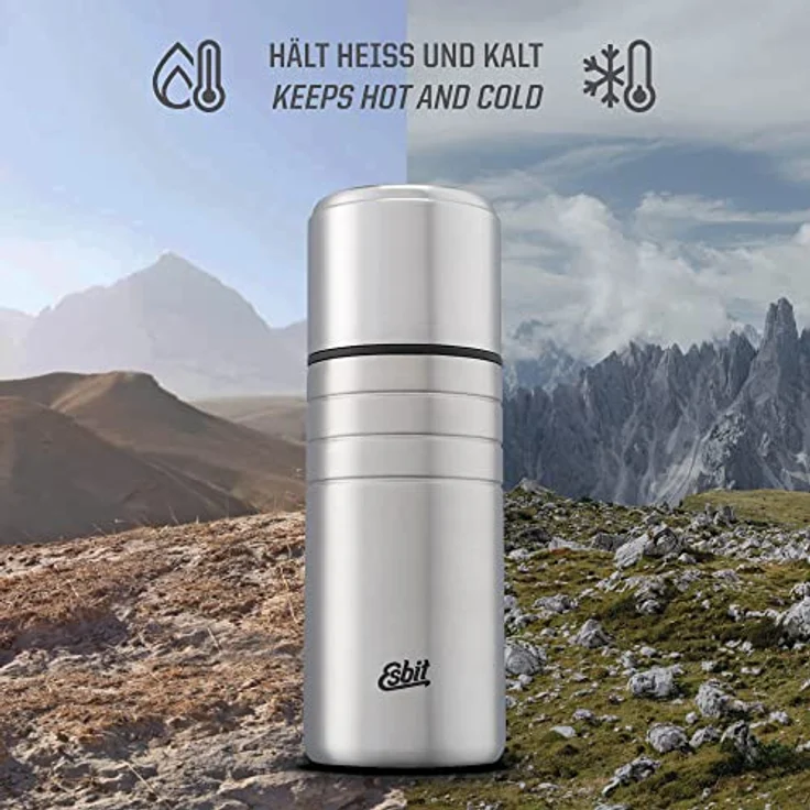 Esbit MAJORIS Isolierflasche mit doppelwandigem Edelstahl-Becher 0.5L Silber – Bild 5