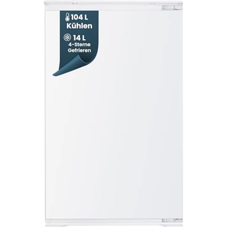 homeX CFB1181E Einbaukühlschrank mit Gefrierfach, 118 Liter, Schlepptürtechnik, LED-Beleuchtung, leise mit 37 dB, für 88 cm Nische