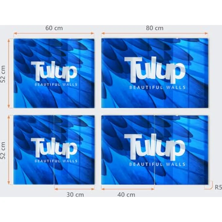 Tulup Schneidbrett Glas 2er Set 40x52 cm, Hitzebeständig, Gehärtetes Glas, Antibakteriell, Rutschfest mit Silikonfüßen, Plastikfrei, Lebensmittelecht, Dekorativ für die Küche – Bild 5