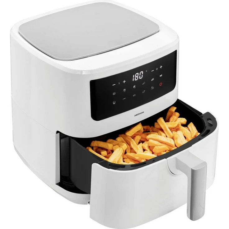 Medion® Heißluftfritteuse MD11750 P10 XL Duo, 2000 W, 6,3 L, Schüttelalarm, 9 Automatikprogramme – Bild 1