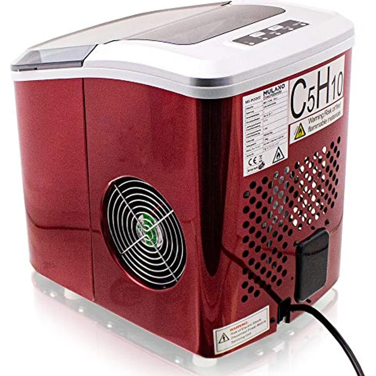 Mulano Eiswürfelmaschine Edelstahl Eiswürfelbereiter Ice Maker Icemaker (Rot) – Bild 5