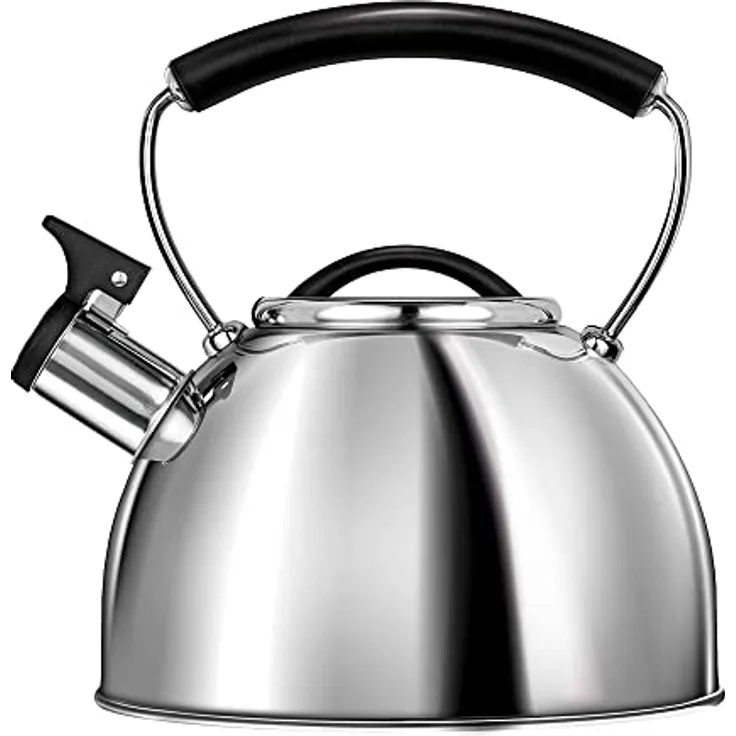 Smile MCN-11P Wasserkocher, für alle Kocharten, in Induktion, 3 L, Rostfreier Stahl, Nicht beheizbarer Griff, erforderliche Temperaturanzeige, Pfeife, Farbe INOX, 18/10