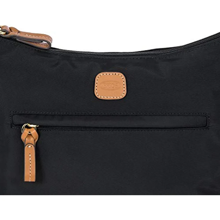 Bric's X-BAG & X-Travel Umhängetasche, Nylon mit Lederdetails, schwarz, verstellbarer Schultergurt, Reißverschlusstaschen – Bild 6