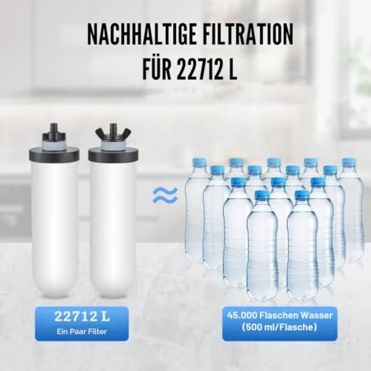 VEVOR Schwerkraft Wasserfiltersystem Edelstahl, 7,8+8,5L Wasserfiltrationssystem mit 2 Keramik-Kohlefiltern, reduziert Blei und bis zu 99 % Chlor – Bild 4