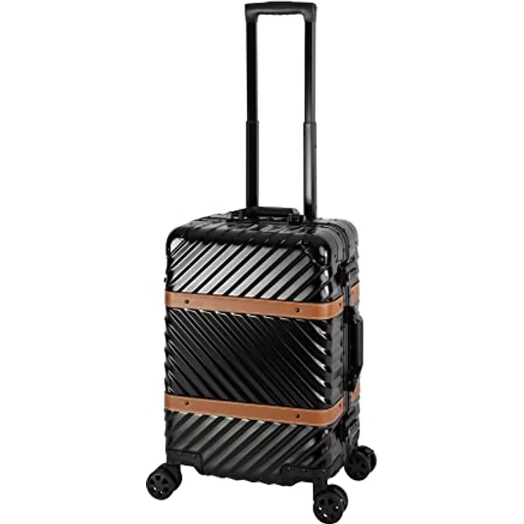 Travelhouse Paris Bordtrolley Koffer S 360° Doppelzwillingsrollen schwarz Alu-Rahmen – Bild 1