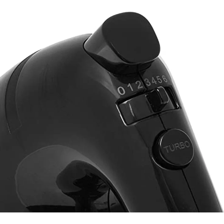 Tristar MX-4201 Handmixer, 5 Geschwindigkeits- und 1 Turbostufe, 300 Watt Leistung, mit 2 Teighaken und Schneebesen, Schwarz – Bild 2