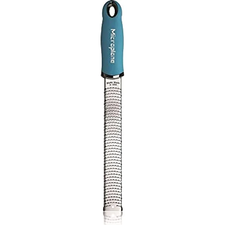 Microplane Zester Reibe Fein Türkis Edelstahl aus der Premium Classic Serie für Zitrusfrüchte, Hartkäse, Ingwer, Schokolade, Muskatnuss und Trüffel – Bild 2