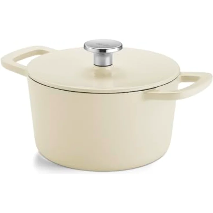 Fissler Moments Collection Emaillierter Gusseisen-Bräter, rund (Ø 20 cm) Cast-Iron Topf, Cocotte AromaStar-Funktion, Induktion – Elfenbeinweiß – Bild 3