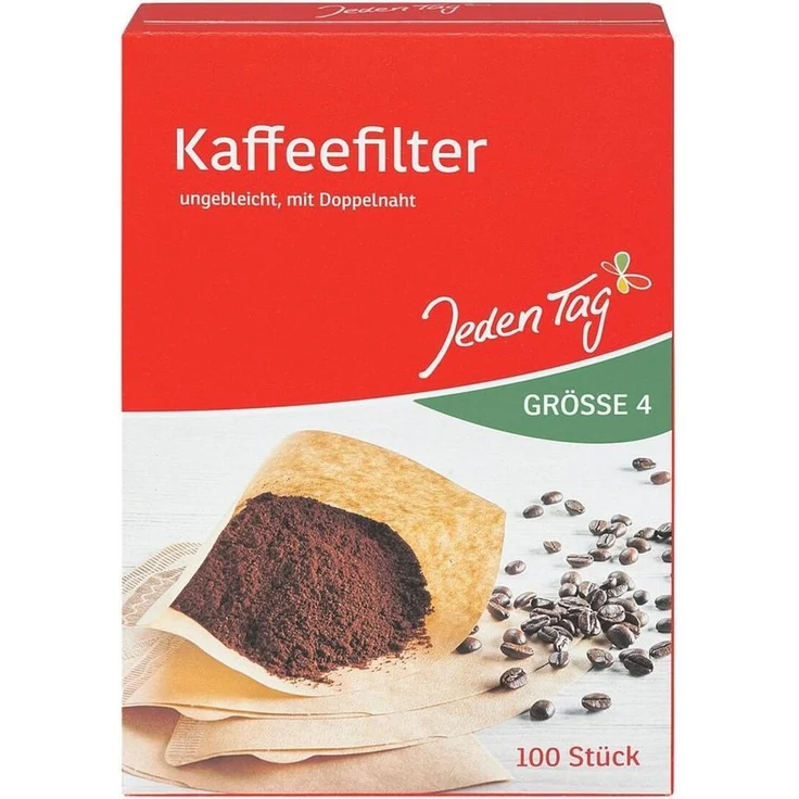Jeden Tag Papierfilter, ungebleichtes Papier, Größe 4, Naturbraun – Bild 1