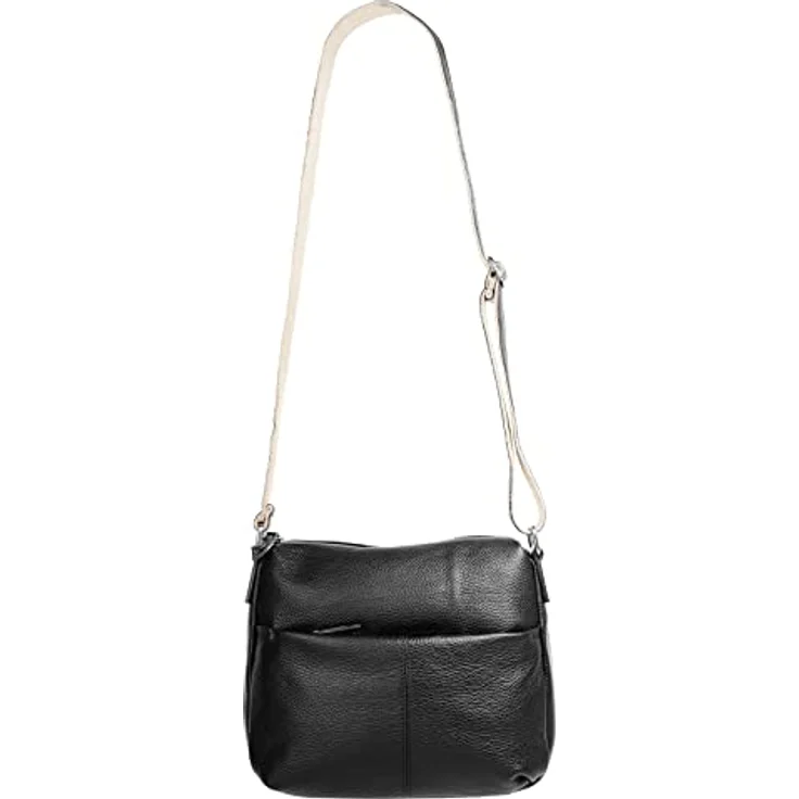 Samantha Look Umhängetasche, echtes Leder, Made in Italy, 24 cm x 26 cm, verstellbarer Schultergurt – Bild 8