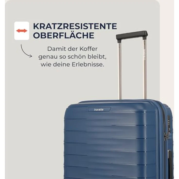 Travelite Koffer Set MOOBY 3-teilig, Hartschale aus recyceltem Material, S/M/L (55/66/77 cm), mit 4 Doppelrollen & TSA-Schlössern – Bild 5