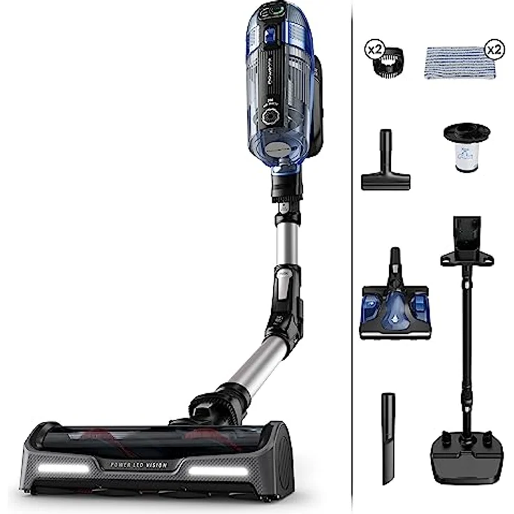 Rowenta X-Force Flex 14.60 Aqua, Kabelloser Staubsauger mit Wisch-Funktion, Flex-Gelenk, bis zu 200 AirWatt und 70 min Akku-Laufzeit, RH99C3WO – Bild 1