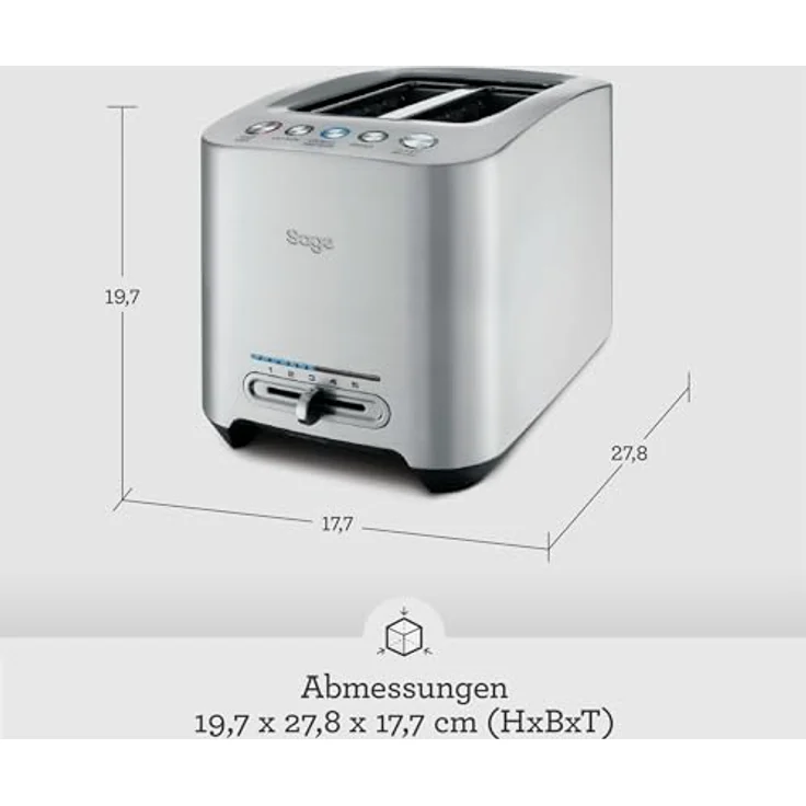 SAGE STA825 the Smart Toast 2 Scheiben Toaster mit LED-Fortschrittsanzeige, Gebürstetes Edelstahl – Bild 6