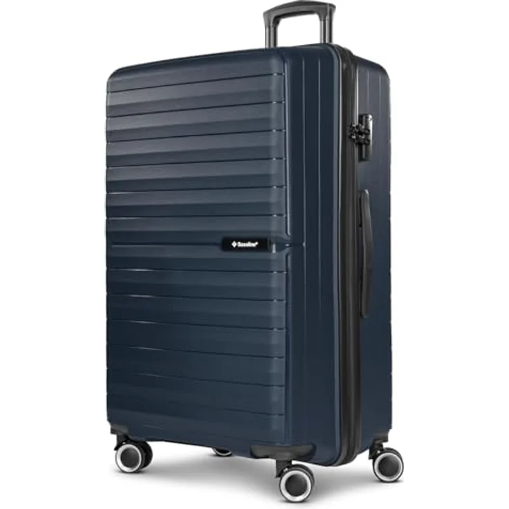 SAXOLINE großer Hartgepäck Check-in Koffer XL Trolley 49 x 33 x 75 cm aus hochwertigem ABS Material mit 4 Doppelrollen & TSA-Schloss | Fiesta Serie, für Damen und Herren – Bild 1