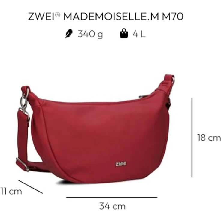 Zwei Rucksack Mademoiselle M70, Sling Bag aus weichem Kunstleder, braun, 34 x 11 x 20 cm – Bild 2