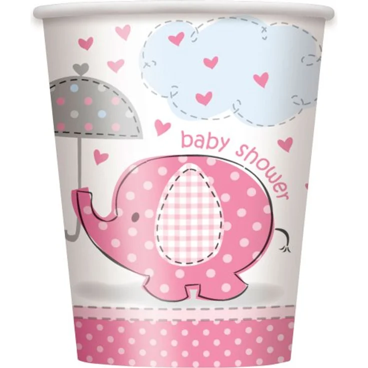 partybecher Baby-Dusche rosa 266 ml Mädchen – Bild 3