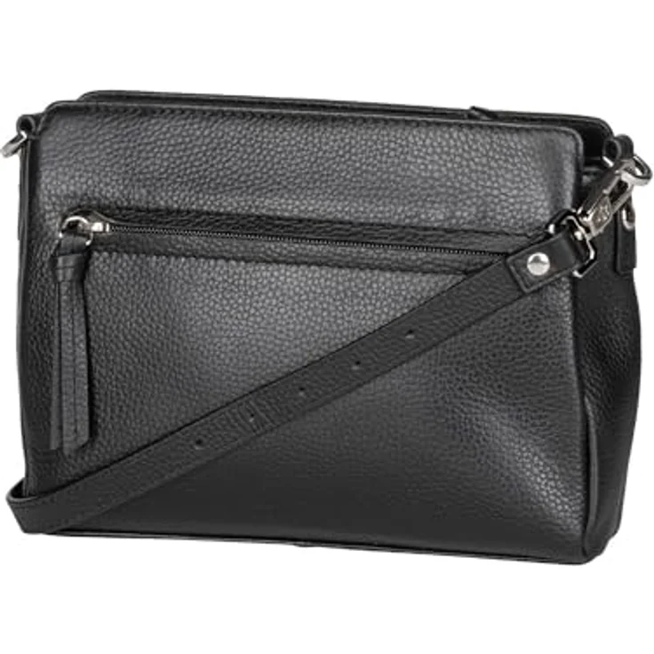 Braun Büffel Hanna, Handtasche aus Leder mit abnehmbarem Tragegurt, Schwarz – Bild 2